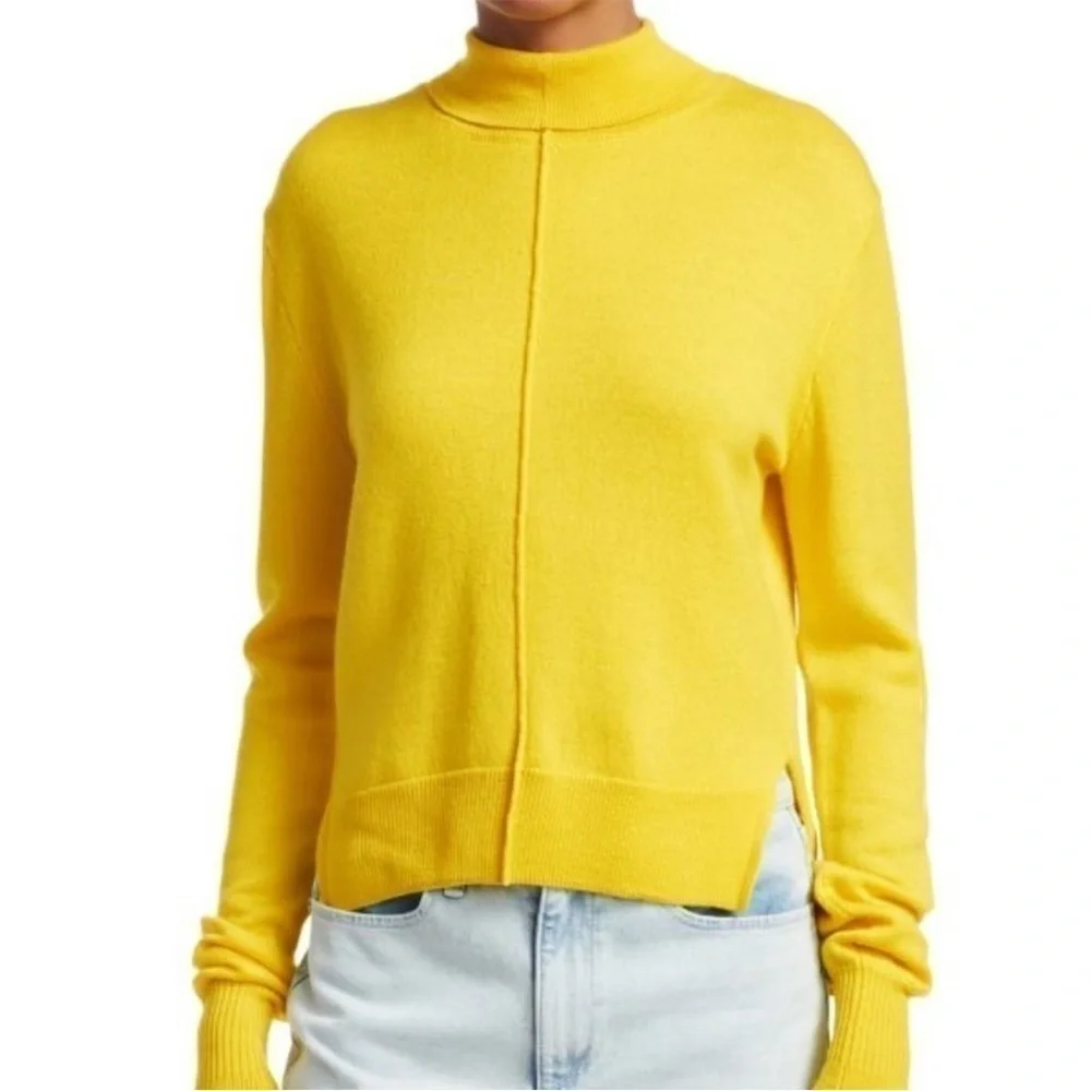 Sea New York Nora Turtleneck Mock Neck Sweater Yellow Wool Size Small - Picture 4 of 13